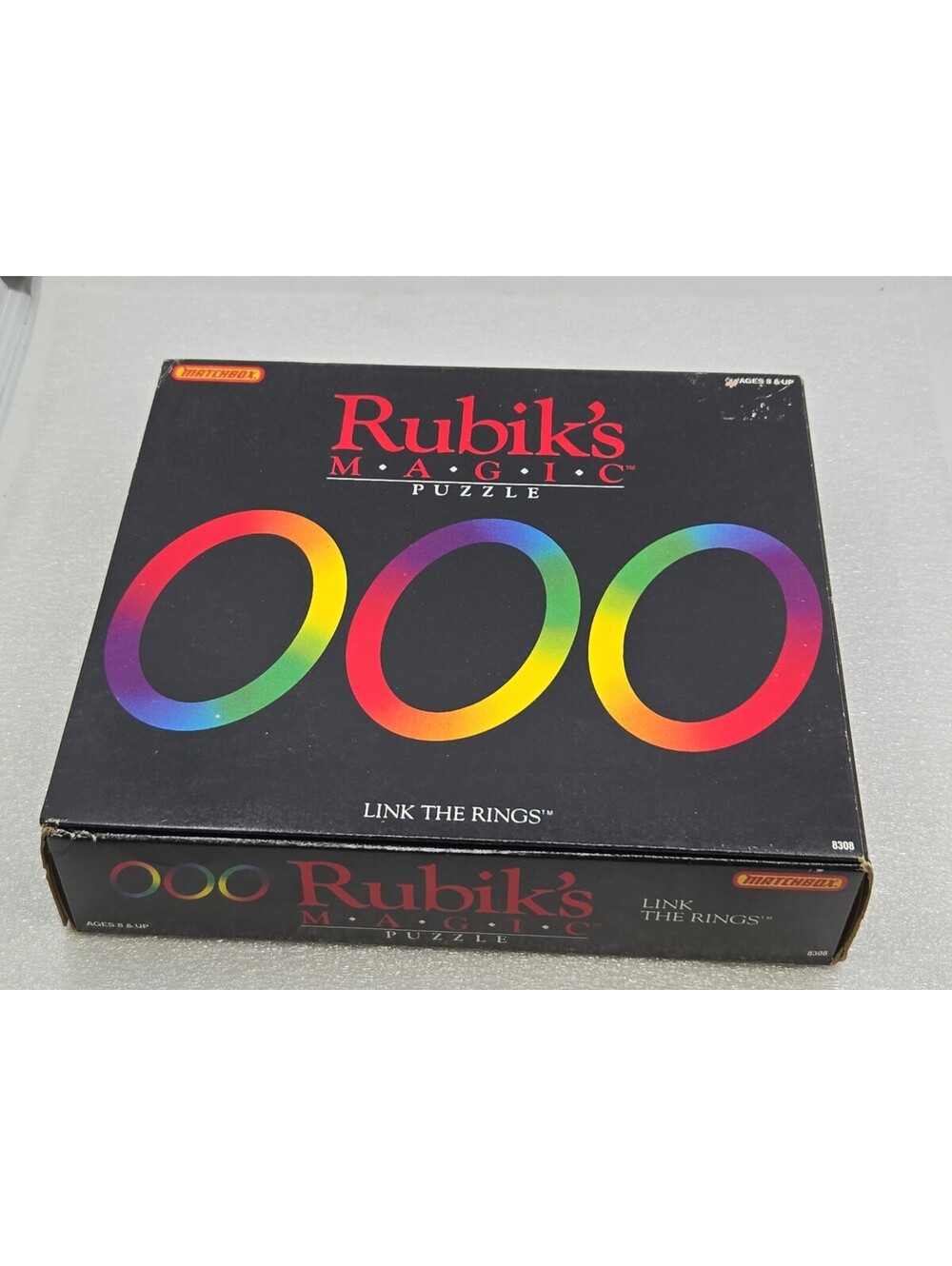 Rubik’s Magic Puzzle Link the Rings Strategy Game, Matchbox 1986 in Original Box